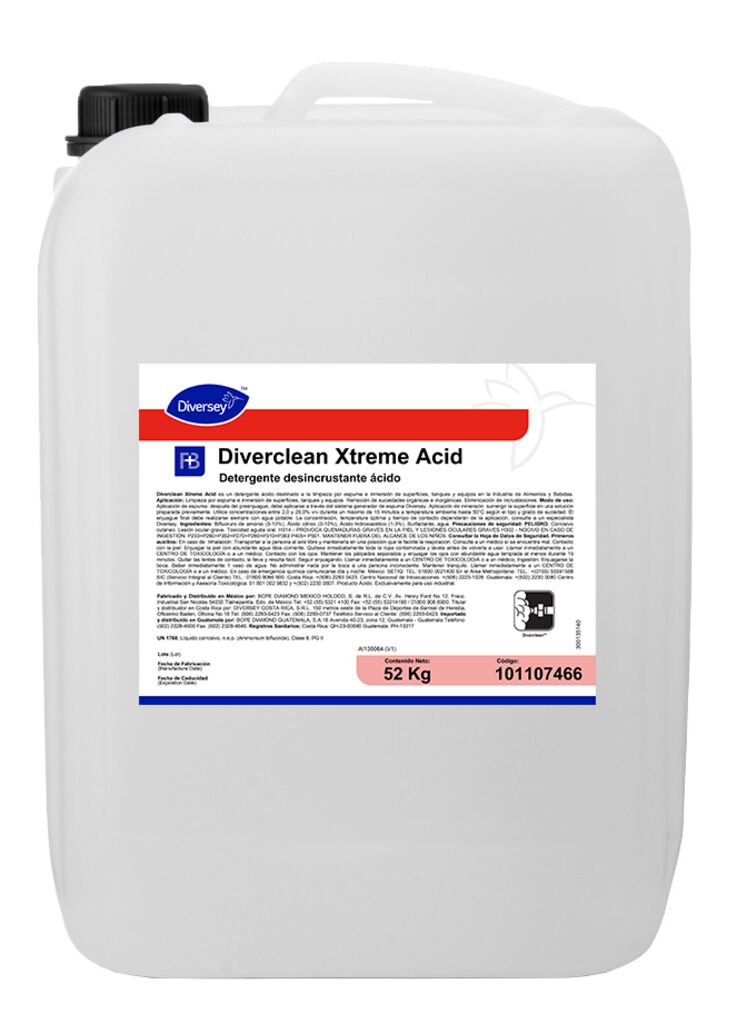 DIVERCLEAN XTREME ACID 52kg - Detergente desincrustante ácido